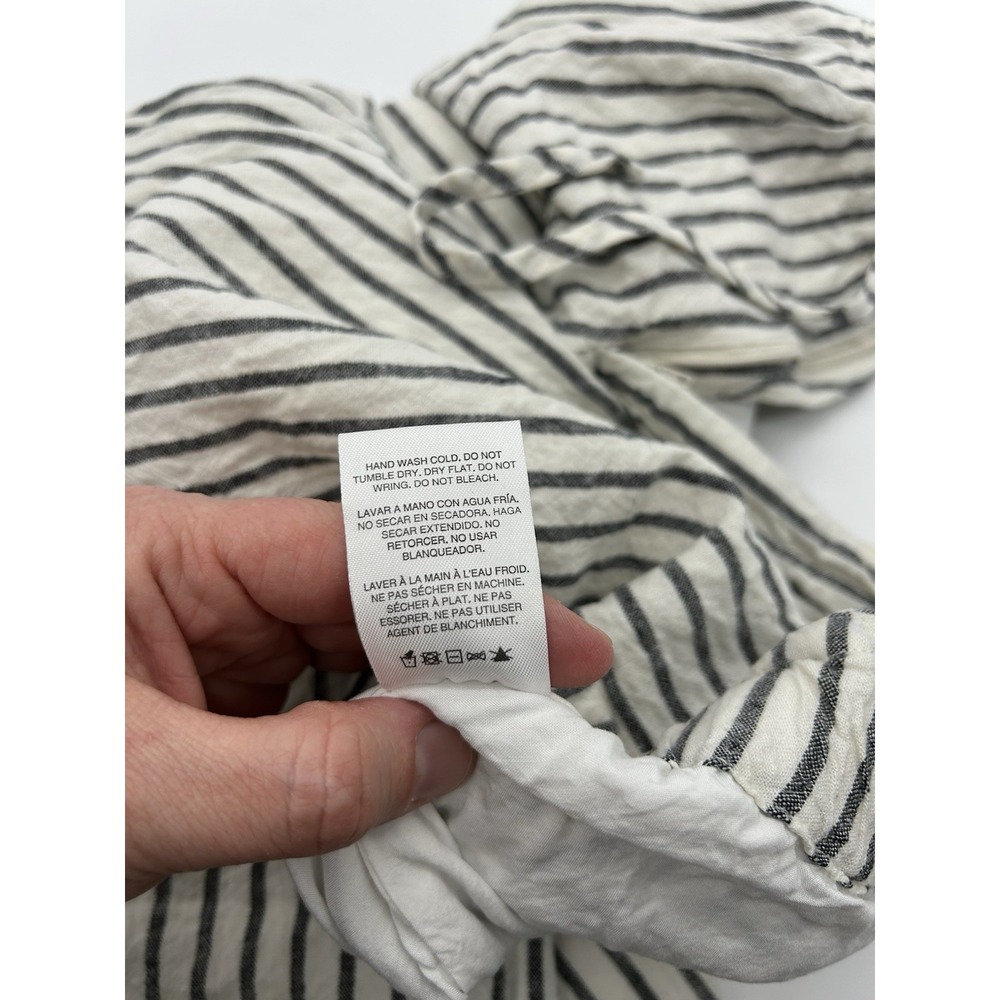Thread & Supply Linen Blend Wide‎ Leg Trousers Striped Women Size L - Picture 6 of 12